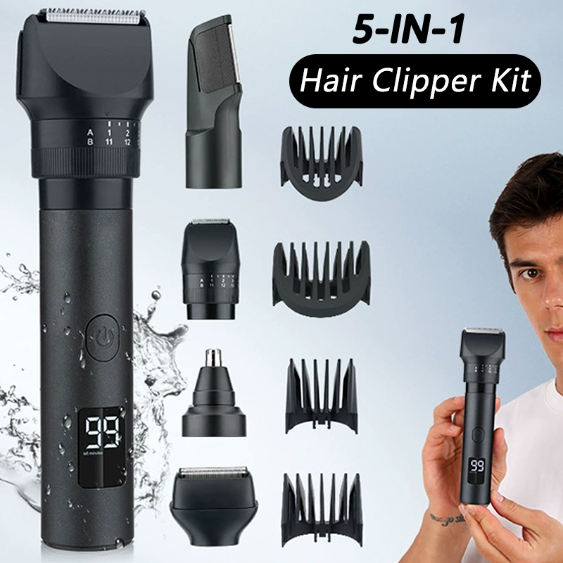 Men'S Grooming Nose Hair Trimmer - Tondeuse à cheveux sans fil 5-en-1