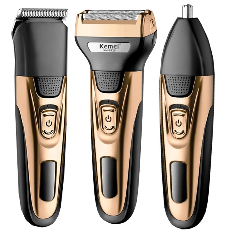 Men'S Grooming Hair And Body Wash - Kit de toilettage KEMEI 3 en