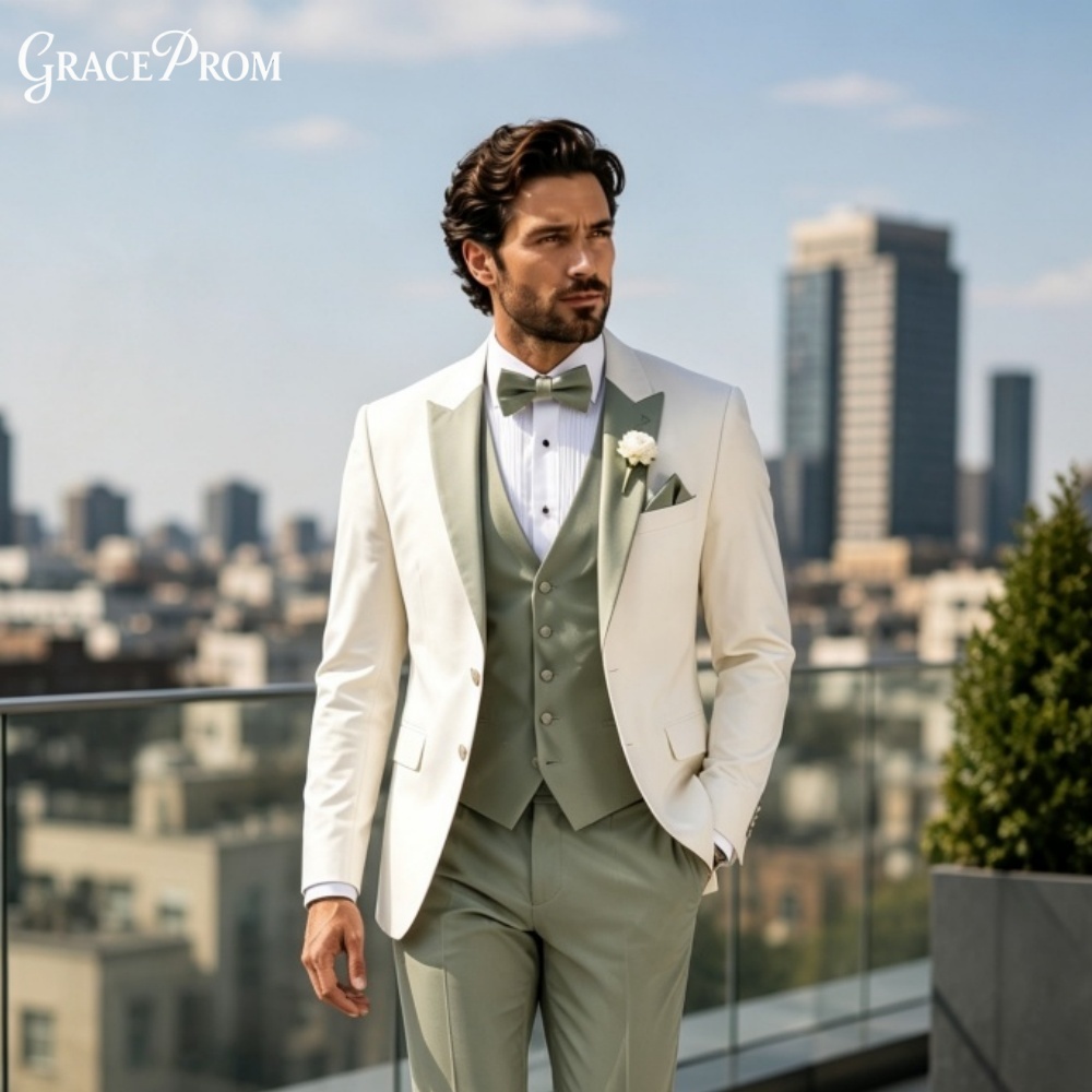 Men'S Grooming Trends - Costume Homme Élégant à Revers Cranté